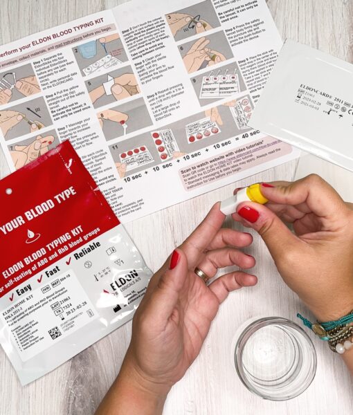 Original Home Blood Typing Kit - safe and easy to use, discover your blood type at home in under 10 minutes.