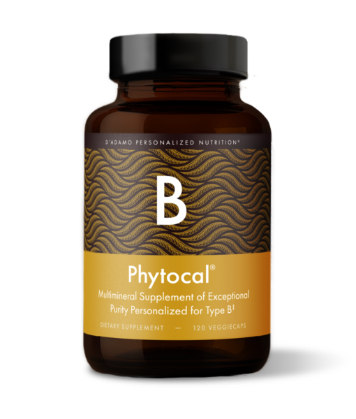 Phytocal - Multimineral (Blood Type B) - personalized multimineral supplement with highly bioavailable seaweed calcium to support healthy bones and improve calcium digestion and assimilation in Blood Type Bs.