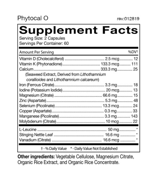 Phytocal - Multimineral (Blood Type O) - personalized multimineral supplement with highly bioavailable seaweed calcium to support healthy bones and improve calcium digestion and assimilation in Blood Type Os.