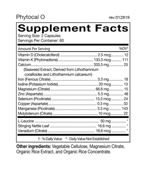 Phytocal - Multimineral (Blood Type O) - personalized multimineral supplement with highly bioavailable seaweed calcium to support healthy bones and improve calcium digestion and assimilation in Blood Type Os.