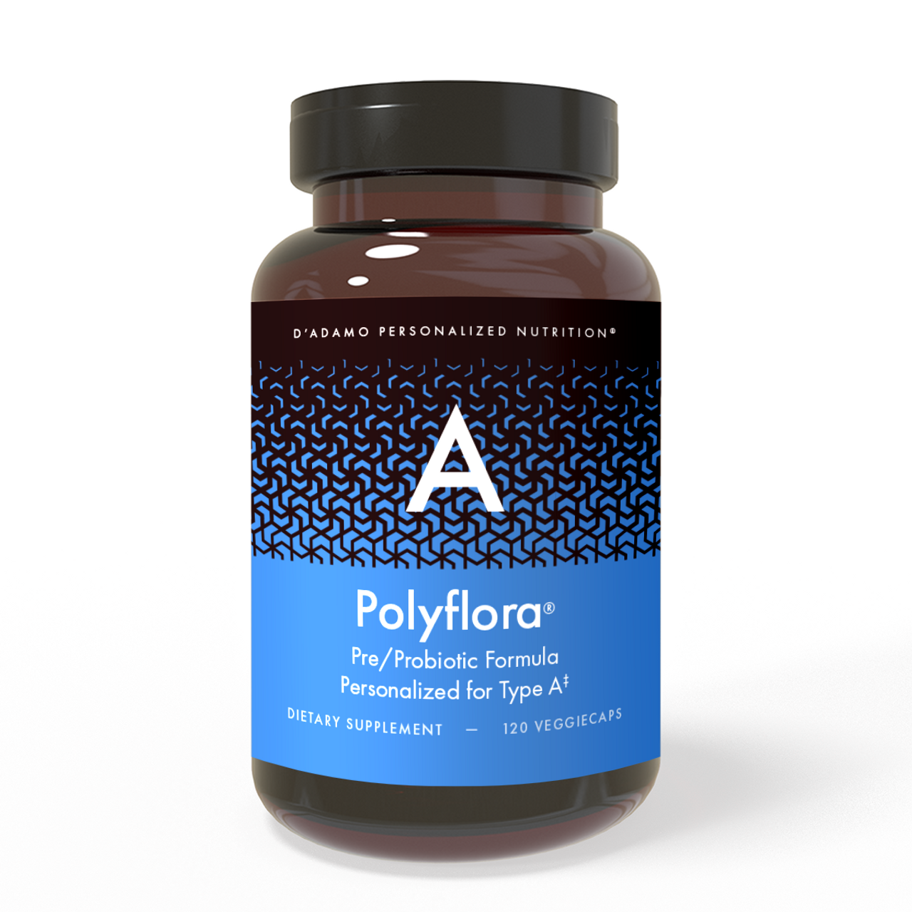 Polyflora - Pre-Probiotic (Blood Type A) - personalized probiotic with flora specifically beneficial for Blood Type A. Also includes prebiotic synergists to strengthen digestive health.