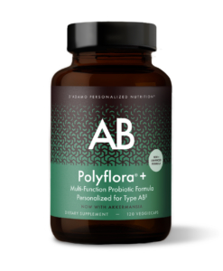 Polyflora - Pre-Probiotic (Blood Type AB) - personalized probiotic with flora specifically beneficial for Blood Type AB. Also includes prebiotic synergists to strengthen digestive health.