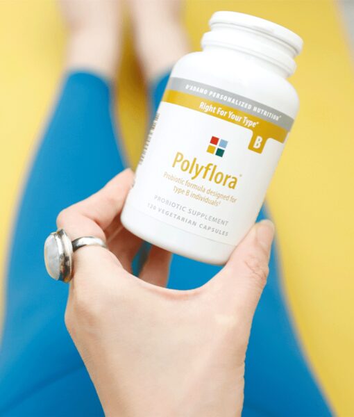 Polyflora - Pre-Probiotic (Blood Type B) - personalized probiotic with flora specifically beneficial for Blood Type B. Also includes prebiotic synergists to strengthen digestive health.