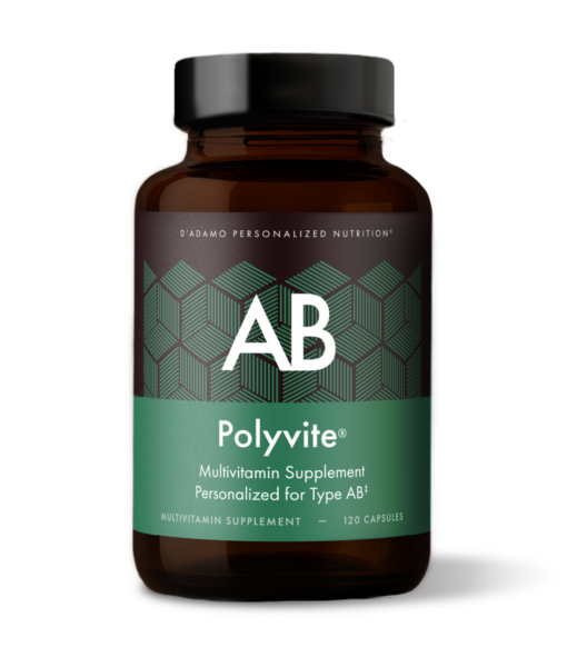 Polyvite - Personalized Multivitamin (Blood Type AB) - personalized multivitamin with herbal and nutritional immunomodulators to address the specific needs of Blood Type ABs.