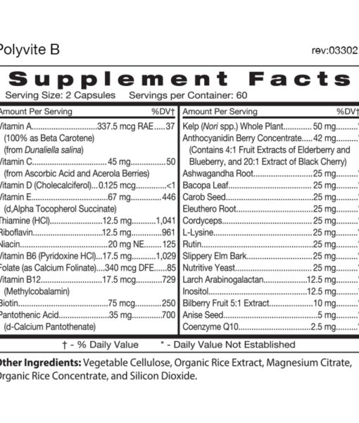 Polyvite - Personalized Multivitamin (Blood Type B) - personalized multivitamin with herbal and nutritional neurovascular support to address the specific needs of Blood Type Bs.