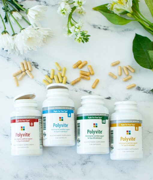 Polyvite - Personalized Multivitamin (Blood Type B) - personalized multivitamin with herbal and nutritional neurovascular support to address the specific needs of Blood Type Bs.