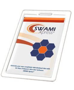 SWAMI Xpress (clamshell) - a comprehensive diet analysis and reporting software that enables you to build a dynamic, one-of-a-kind diet plan that is customized according to your specific body chemistry.