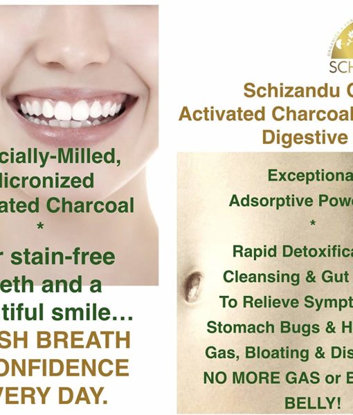 Detox, cleansing and gut health benefits of the Schizandu Hardwood Activated Charcoal Powder.