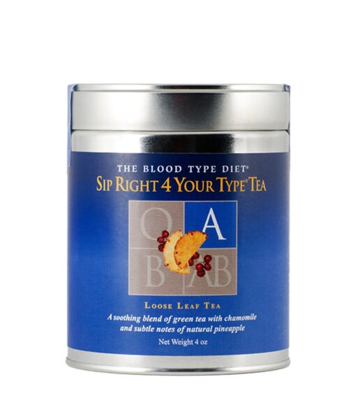 Sip Right 4 Your Type Tea (Blood Type A) - premium loose tea crafted to harmonize with the biological needs of Blood Type As. Synergistically combines the health benefits of green tea with those of licorice and chamomile.