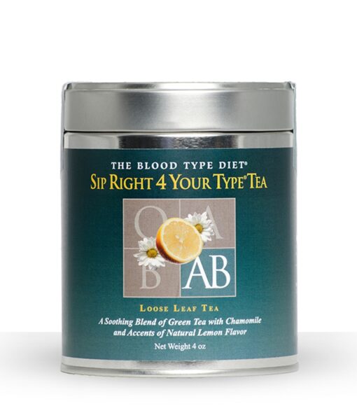 Sip Right 4 Your Type Tea (Blood Type AB) - premium loose tea crafted to harmonize with the biological needs of Blood Type ABs. Synergistically combines the health benefits of green tea with those of chamomile and hawthorn berries.