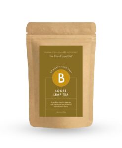 Sip Right 4 Your Type Tea (Blood Type B) - premium loose tea crafted to harmonize with the biological needs of Blood Type Bs. Synergistically combines the health benefits of green tea with those of peppermint and eleuthero.