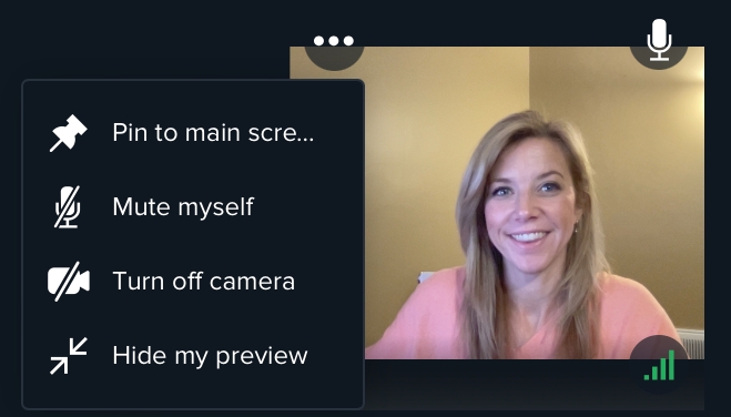 Juneva Health Telehealth During A Video Call - Self-Video Options.