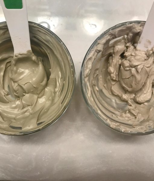 Texture comparison between the #1 premium food grade edible Tierra Buena Pure Clay and another off-the-shelf clay product.