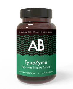 TypeZyme - Digestive Enzyme (Blood Type AB) - digestive enzymes made for your blood type. Specifically formulated to improve nutrient breakdown and absorption for Blood Type ABs.