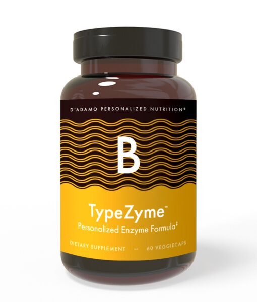 TypeZyme - Digestive Enzyme (Blood Type B) - digestive enzymes made for your blood type. Specifically formulated to improve nutrient breakdown and absorption for Blood Type Bs.