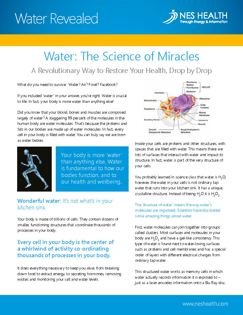NES Health water - the science of miracles.