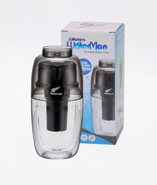 Waterman H2Go Portable Water Filter re-mineralizes and ionizes ordinary tap water while filtering out up to 99.99% fluoride and most other harmful toxic contaminants like chlorine, chemicals, heavy metals & bacteria.