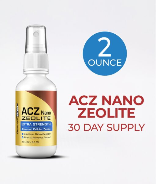 ACZ Nano Zeolite Extra Strength 2oz - #1 daily support for the body’s natural detoxification process by selectively and irreversibly binding and removing toxic heavy metals, chemical toxins and free radicals, and thereby promoting natural detoxification and immune system support.